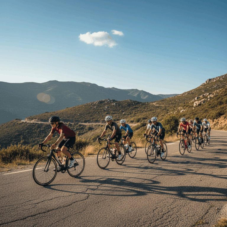 Cycling scene of 53douze tours 100 cols en Ardèche